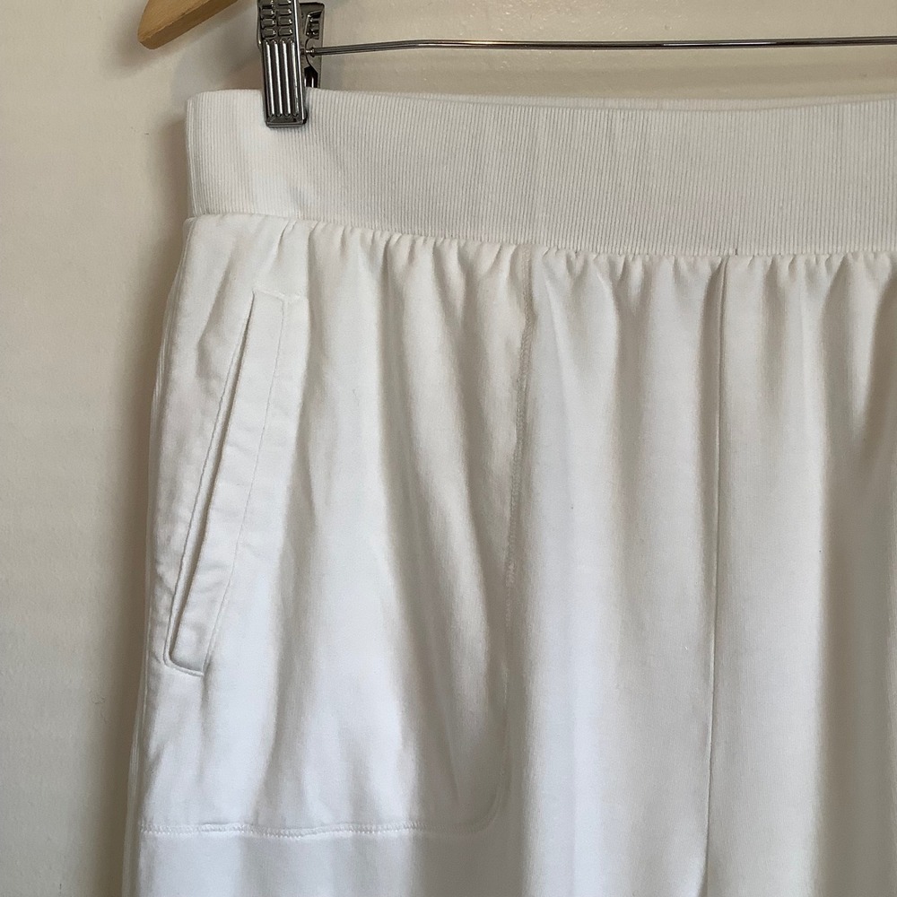 T by Talbots Women White Wide Leg Crop Pants XL Petite Cotton Modal Stretch XLp - Picture 13 of 16